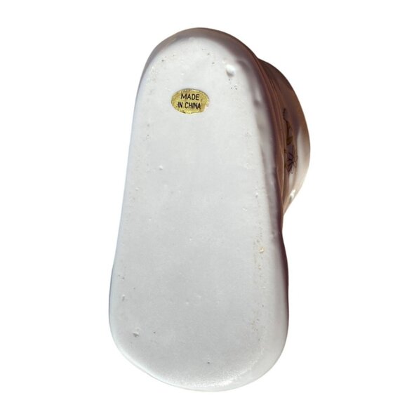 Vintage Ceramic Baby Shoe Planter Decor White Floral Design - Picture 4 of 6